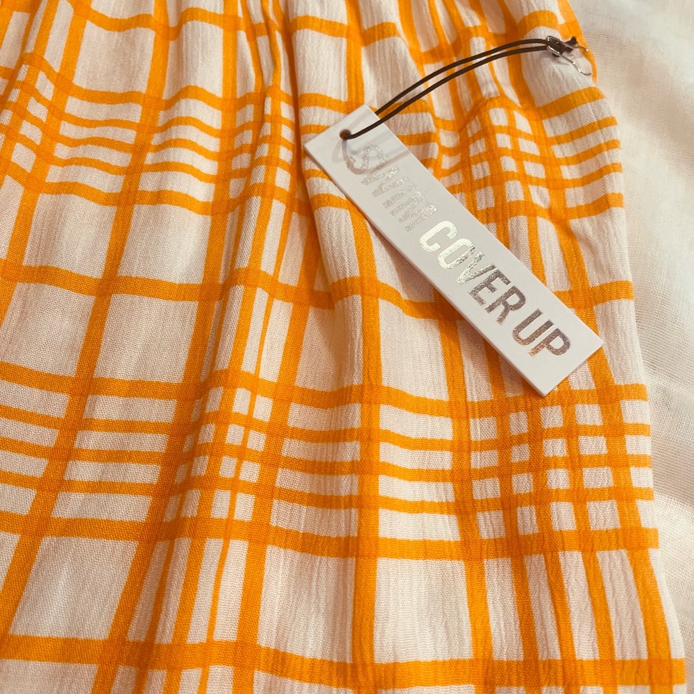 XXXL Forever 21 super cute orange and white summer short coverup. Brand NEW! - Picture 4 of 4